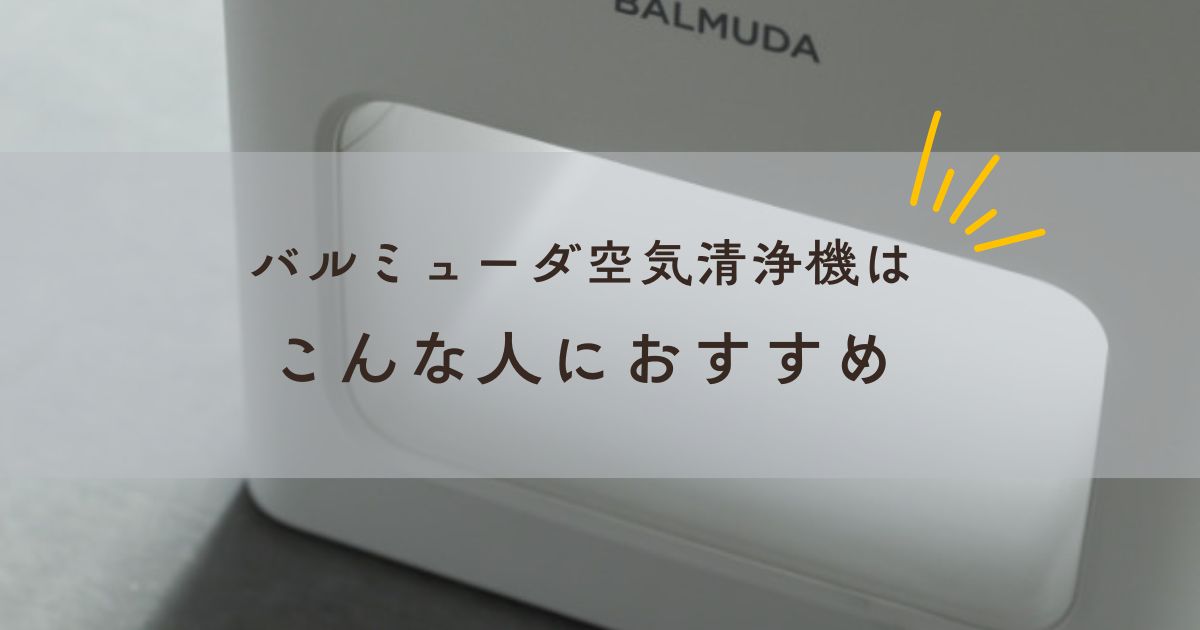 バルミューダ空気清浄機はこんな人におすすめ