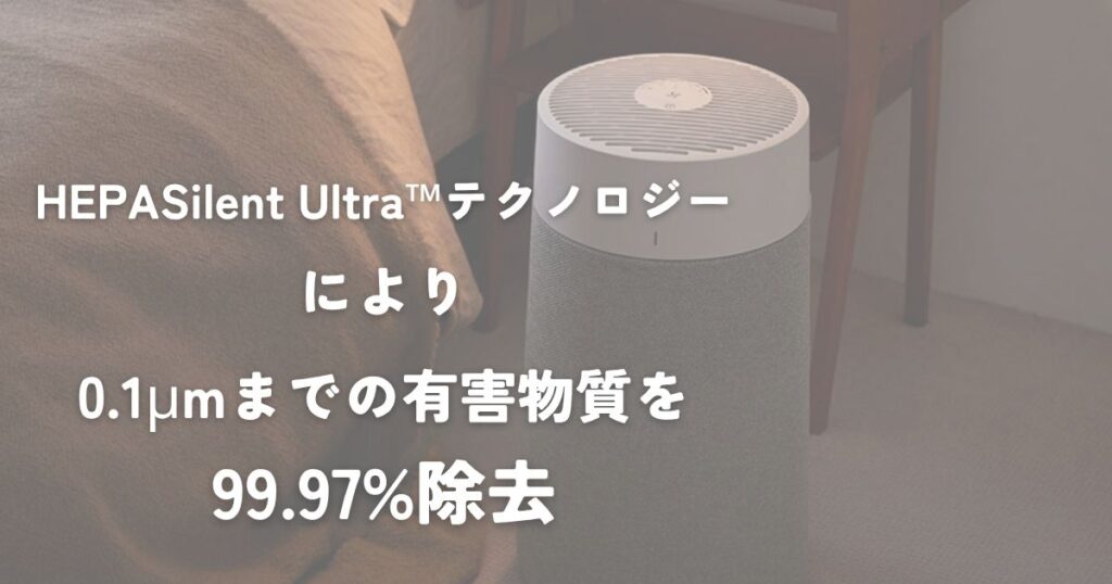 ブルーエアは0.1μmまでの有害物質を99.97%除去