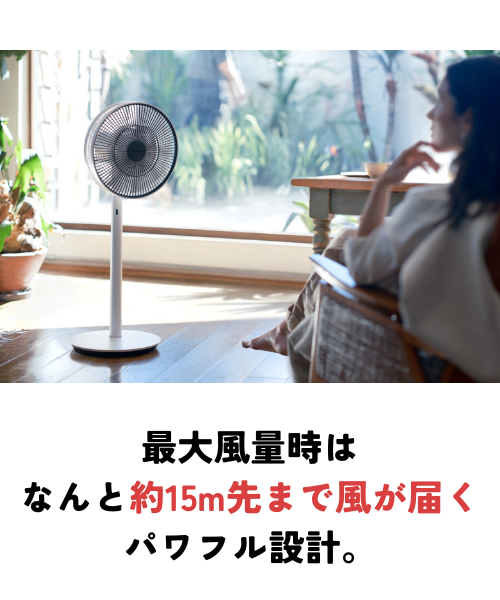 15m先まで届くバルミューダ扇風機